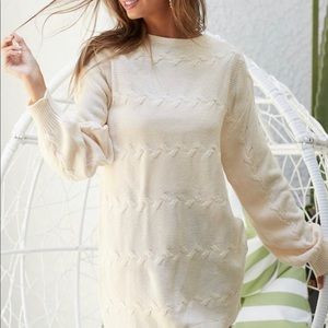 Season of Love Cream sweater dress